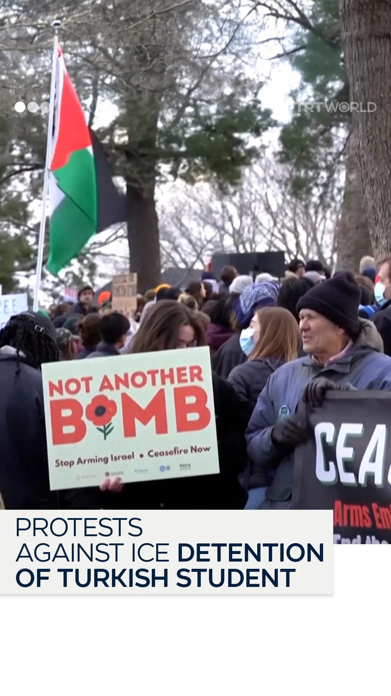 Protests against ICE detention of Turkish student